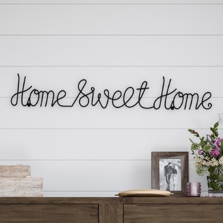 HASTINGS HOME Metal Cutout, Home Sweet Home Cursive Cutout Sign, 3D Word Art Accent Décor, Modern Rustic Farmhouse 711890VXD
